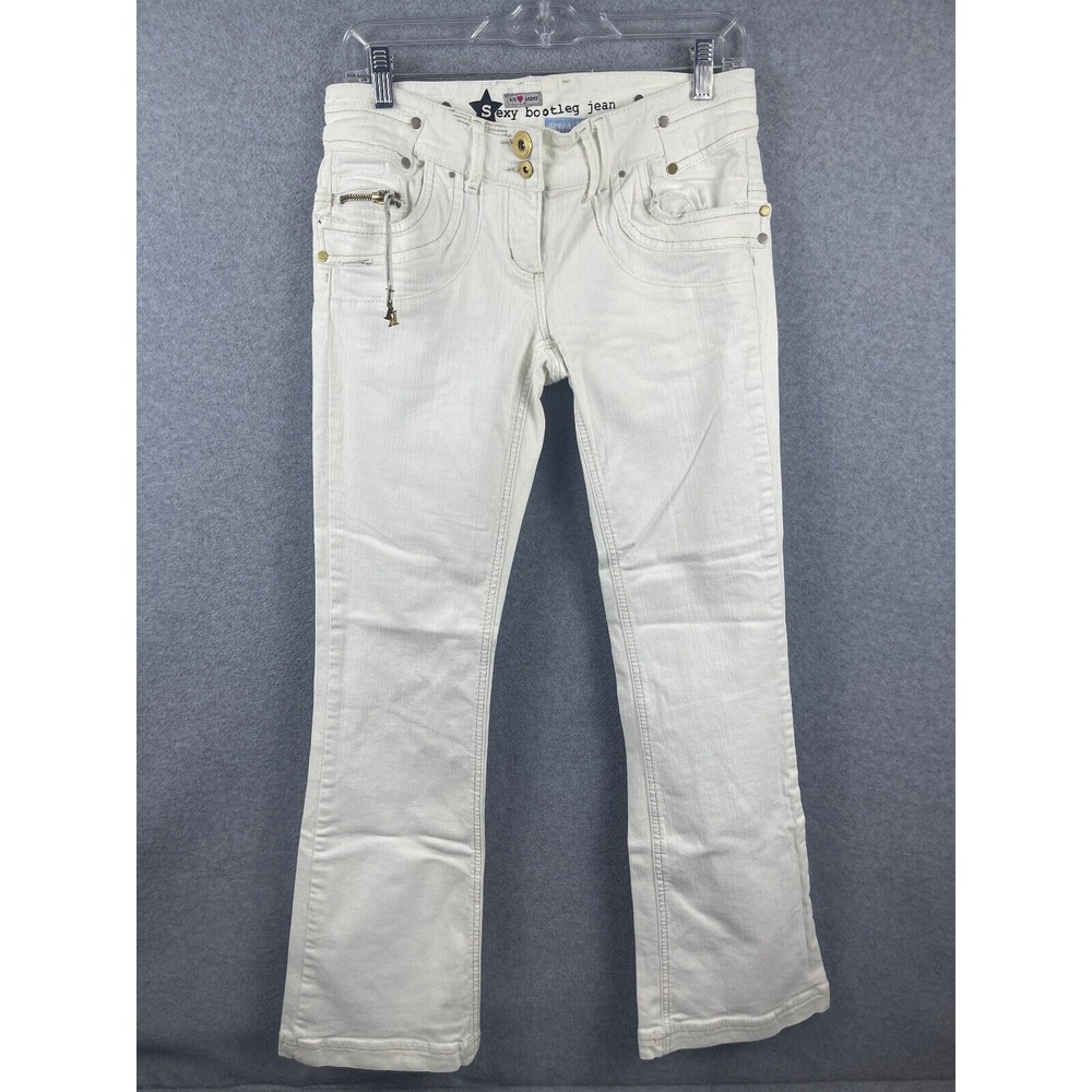 We Love Jeans‎ Sexy Bootleg Jeans Women's 6 White Light Wash Denim Cotton Casual